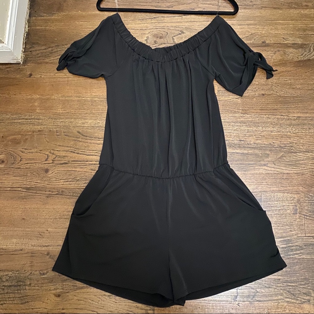 Ariella Black Off Shoulder Romper